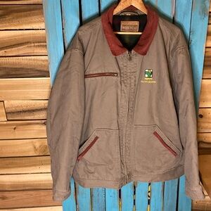 Swingster Workwear AgriGold canvas chore coat plaid lining size XXL gray red